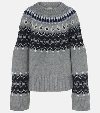 Halo Intarsia Cashmere and Mohair Sweater
