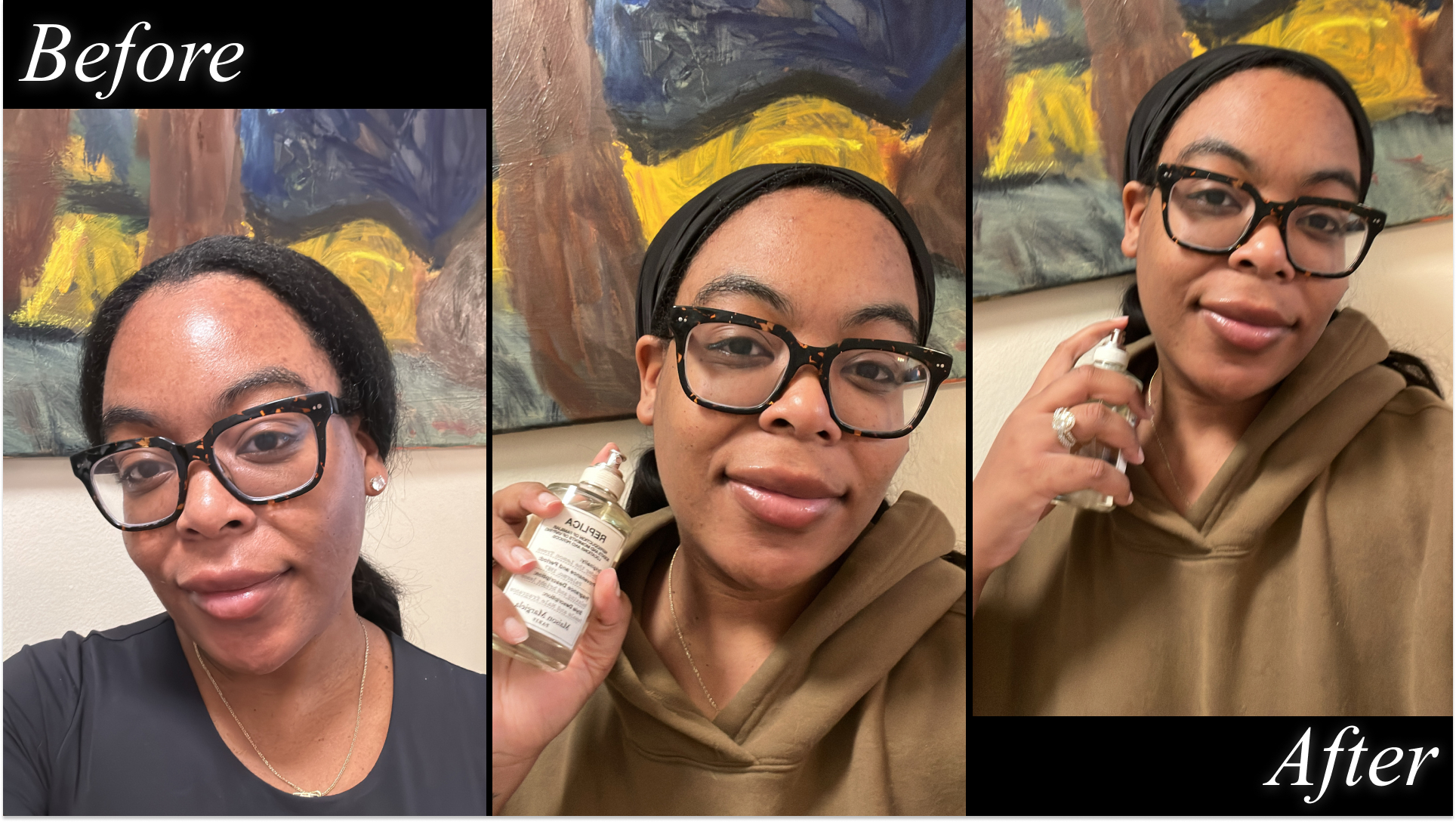 Ariel Baker testing Margiela Under the Lemon Tree Perfume.