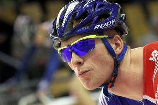 Great Britain's Ed Clancy challenging for the men's omnium title