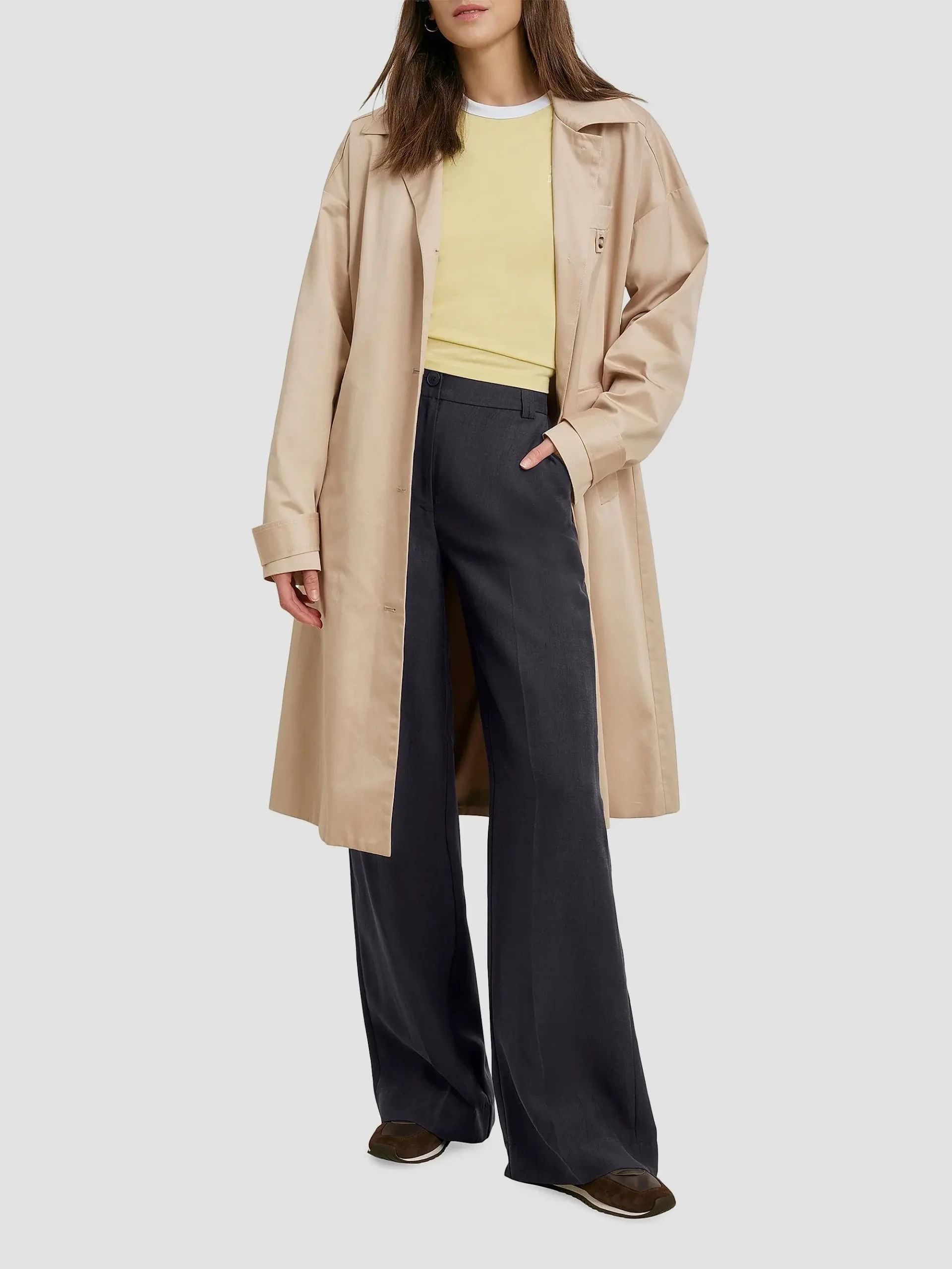 The Easy Solid Longline Trench Coat