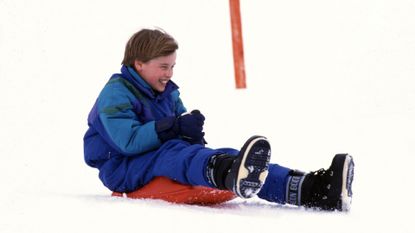 Prince William Sledging In Lech, Austria