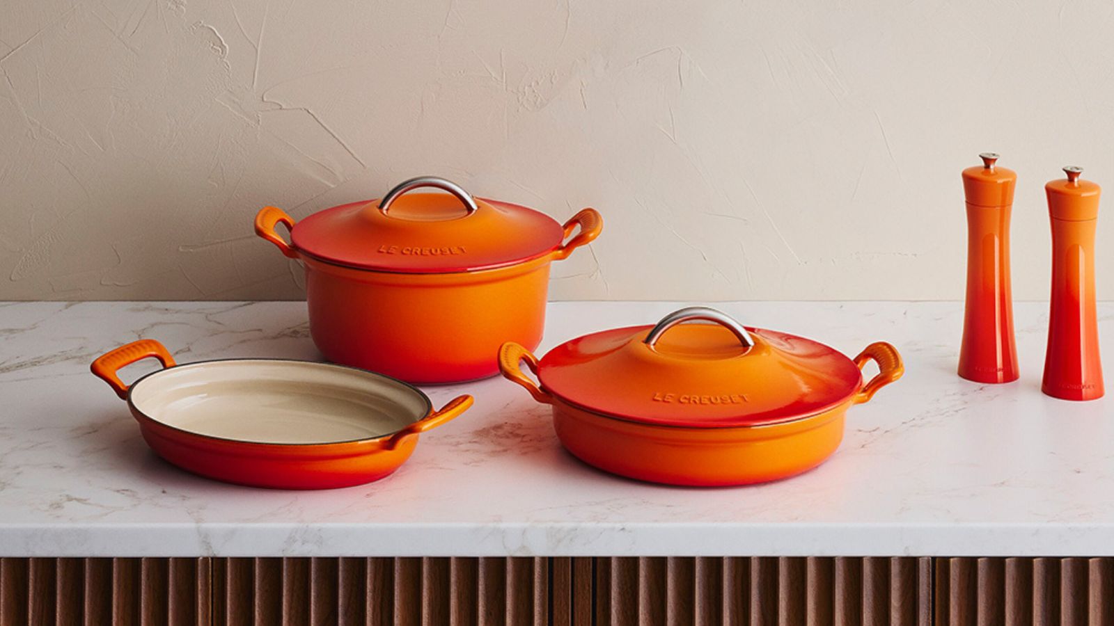 Le Creuset Modern Heritage Collection in Flame