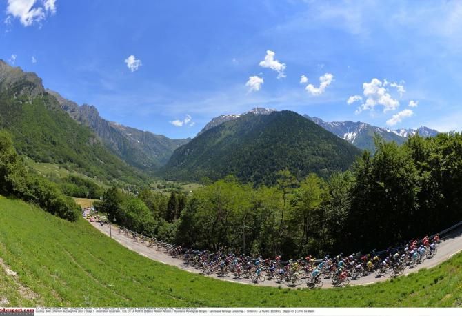 The view across the valley at the Criterium du Dauphine