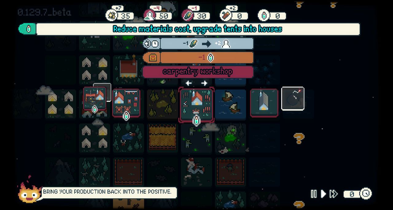 Screenshot from tile-based city building game Dawnfolk
