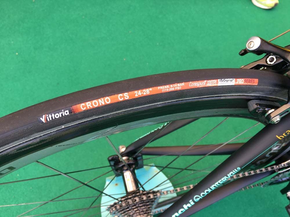 Vittoria Crono CS tubular tyres on Shimano Dura Ace C50 wheels for Kruijswijk
