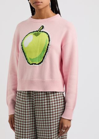 Maja Apple-Intarsia Cotton Jumper