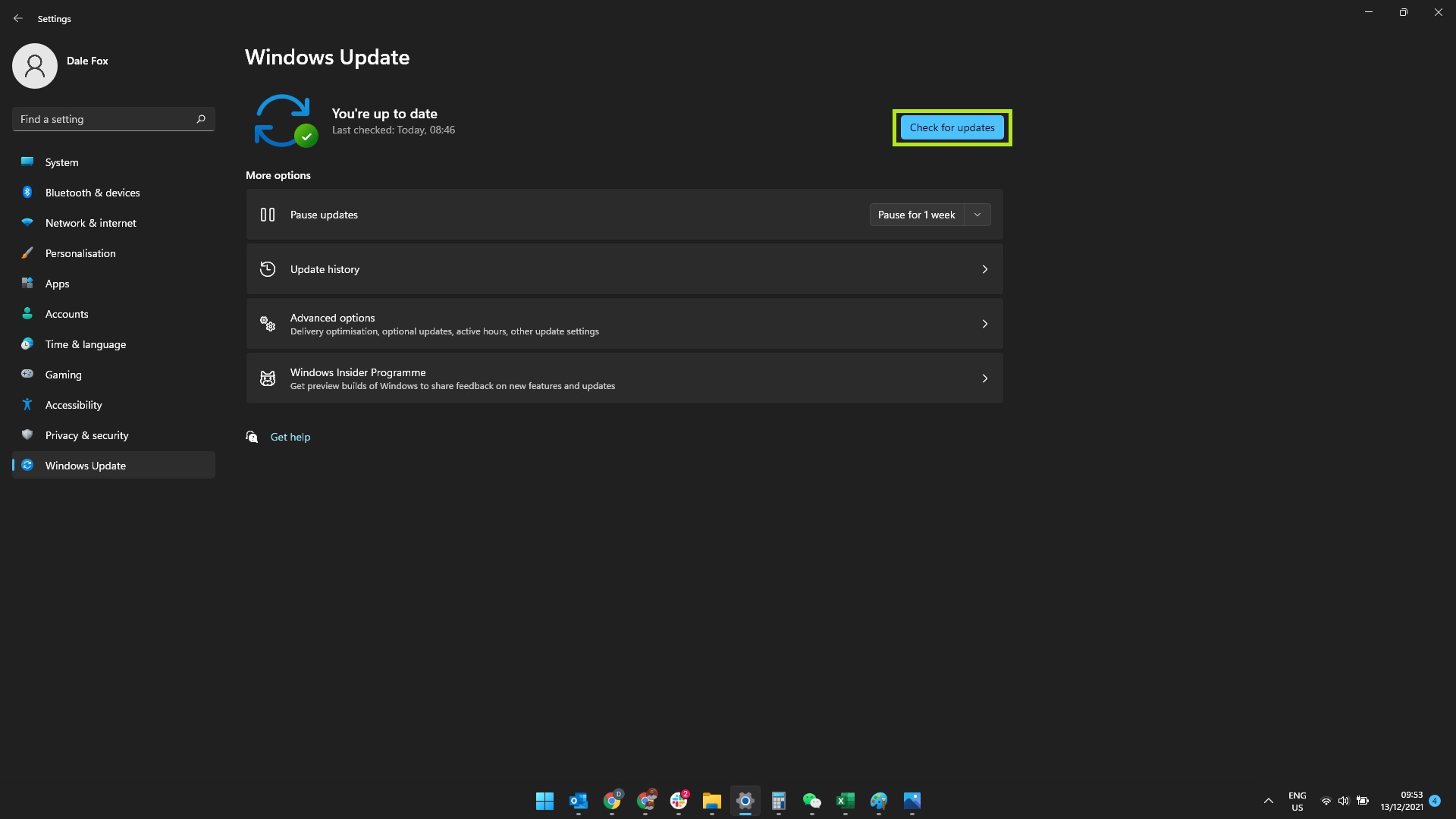 Screenshot showing Windows 11 Settings menu with 