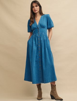 Denim Starlight Midi Dress