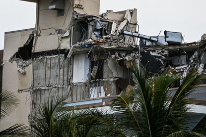 Collapsed Surfside building.