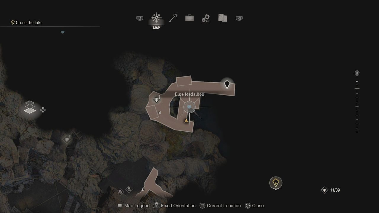 Resident Evil 4 Remake Blue Medallion on map