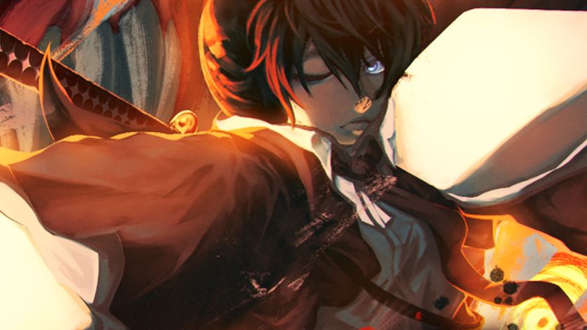 Key art of a hunter class character in the Roblox Chainsaw Man-inspired game, Devil Hunter