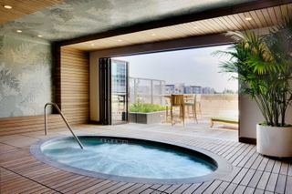 enclosed hot tub on roof terrace