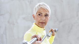 a woman weight lifting