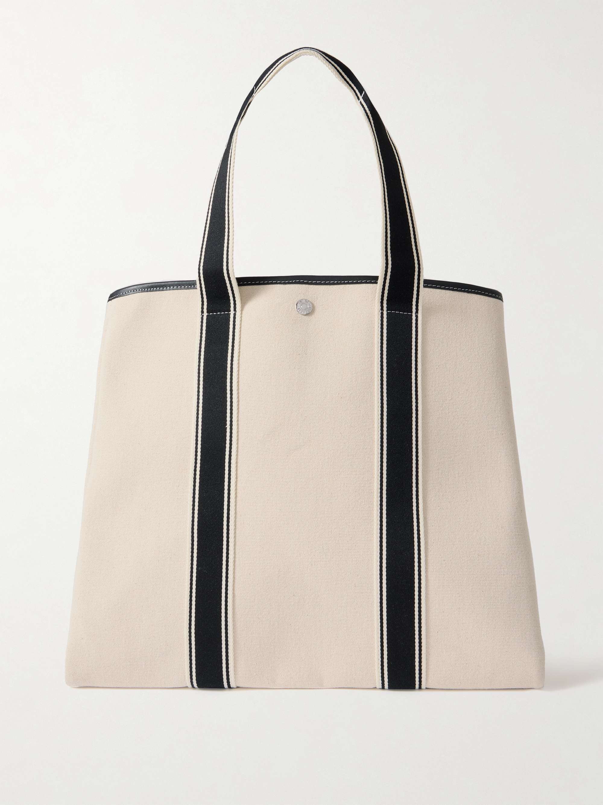 Traversée Large Leather- and Webbing-Trimmed Canvas Tote