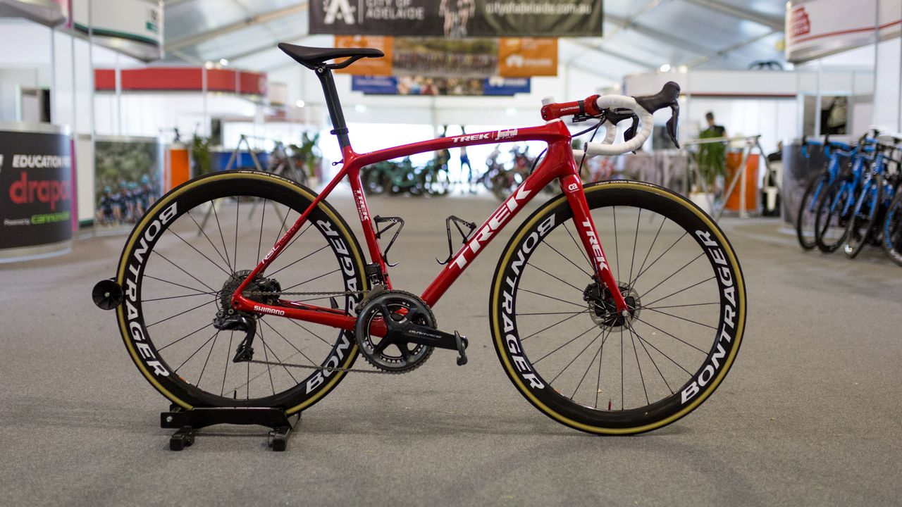 Trek-Segafredo's Trek Emonda Disc with Shimano Dura-Ace R9170 and Bontrager Aeolus wheels
