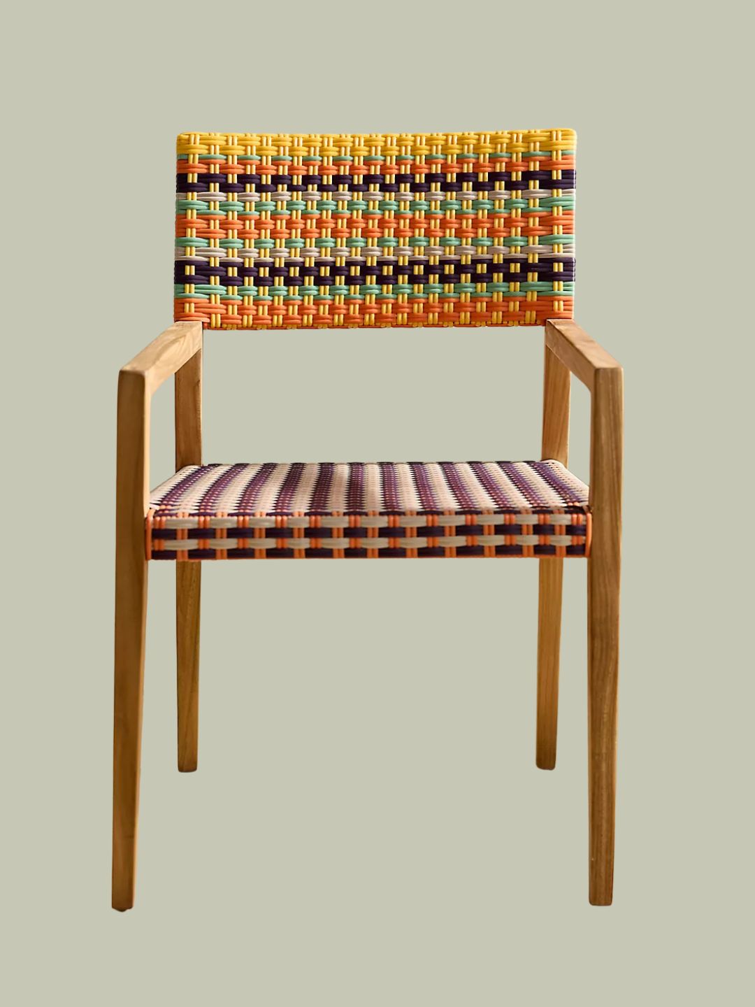 Anthropologie, Terrain Havana Wicker &amp;amp; Teak Dining Chair, Global