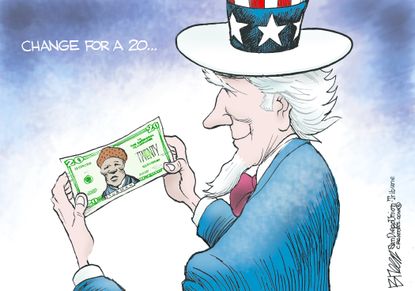 Editorial Cartoon U.S. Harriet Tubman 20 Bill