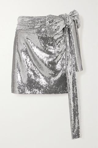 Bernard Asymmetric Sequined Taffeta Mini Skirt