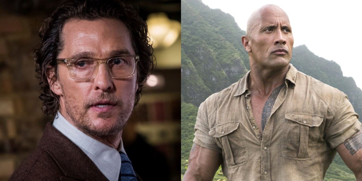 Matthew McConaughey in the Gentlemen and Dwayne Johnson in Jumanji