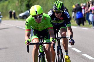 Alex Howes and Anthony Delaplace in an escape on stage 1 of the 2016 Tour de France