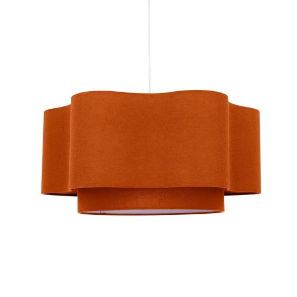 DUSK, Orlaya Two-Tier Scalloped Ceiling Shade - Burnt Orange