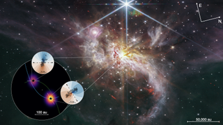 An ALMA image of IRAS 07299−1651 with the reconstructed orbital trajectories overlaid