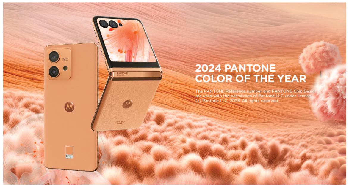 The Motorola Razr 40 Ultra and Edge 40 Neo in Peach Fuzz