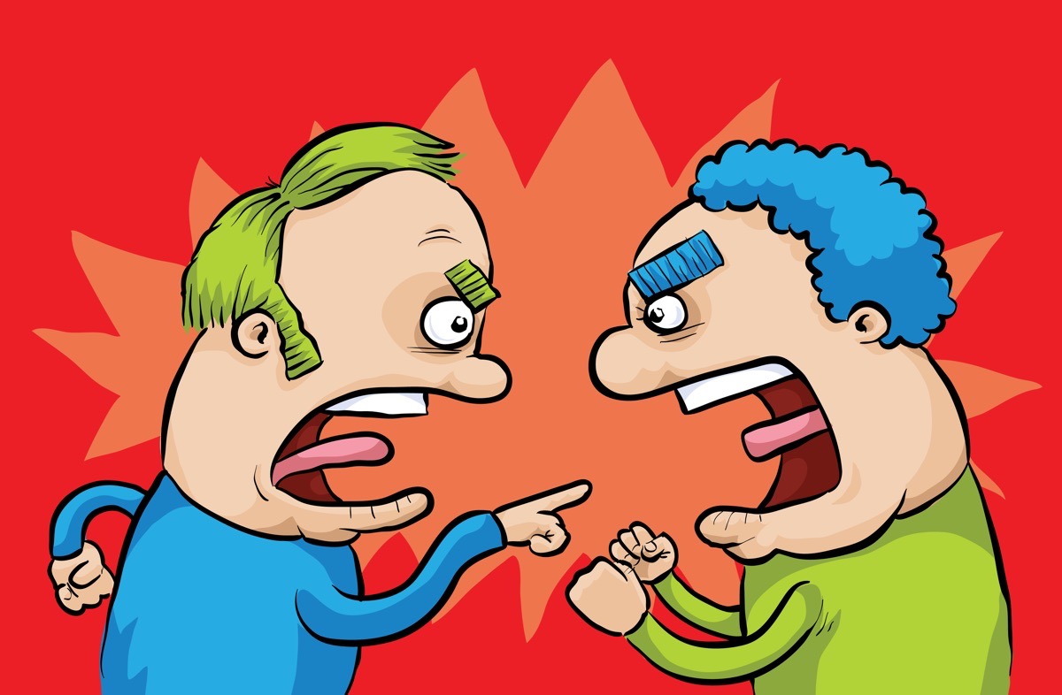 Two men screaming at each other.