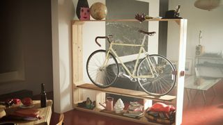 Bike storage shelf in a flat