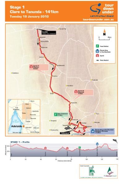 The opening stage takes riders to the Clare Valley, a new addition to the race's destinations.