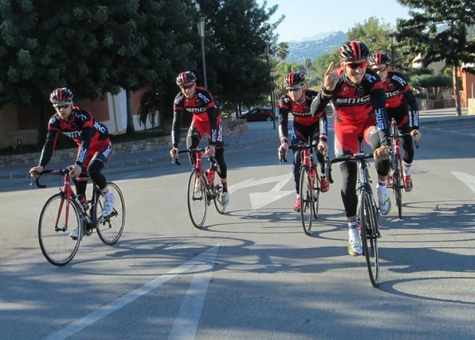 Philippe Gilbert leads the team out for a ride