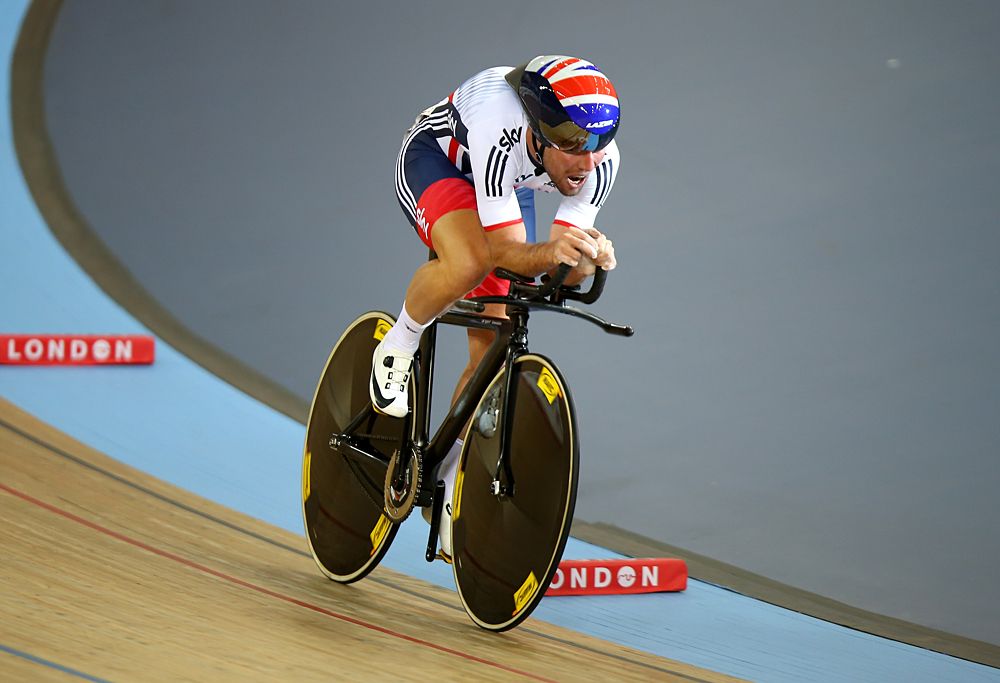 Mark Cavendish of Great Britain races in the Individual Pursuit during the Men's Omnium