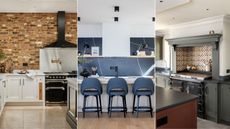 Three kitchens with statement range hoods