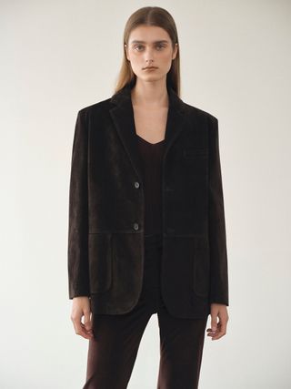 Kant Suede Blazer, Dark Chocolate