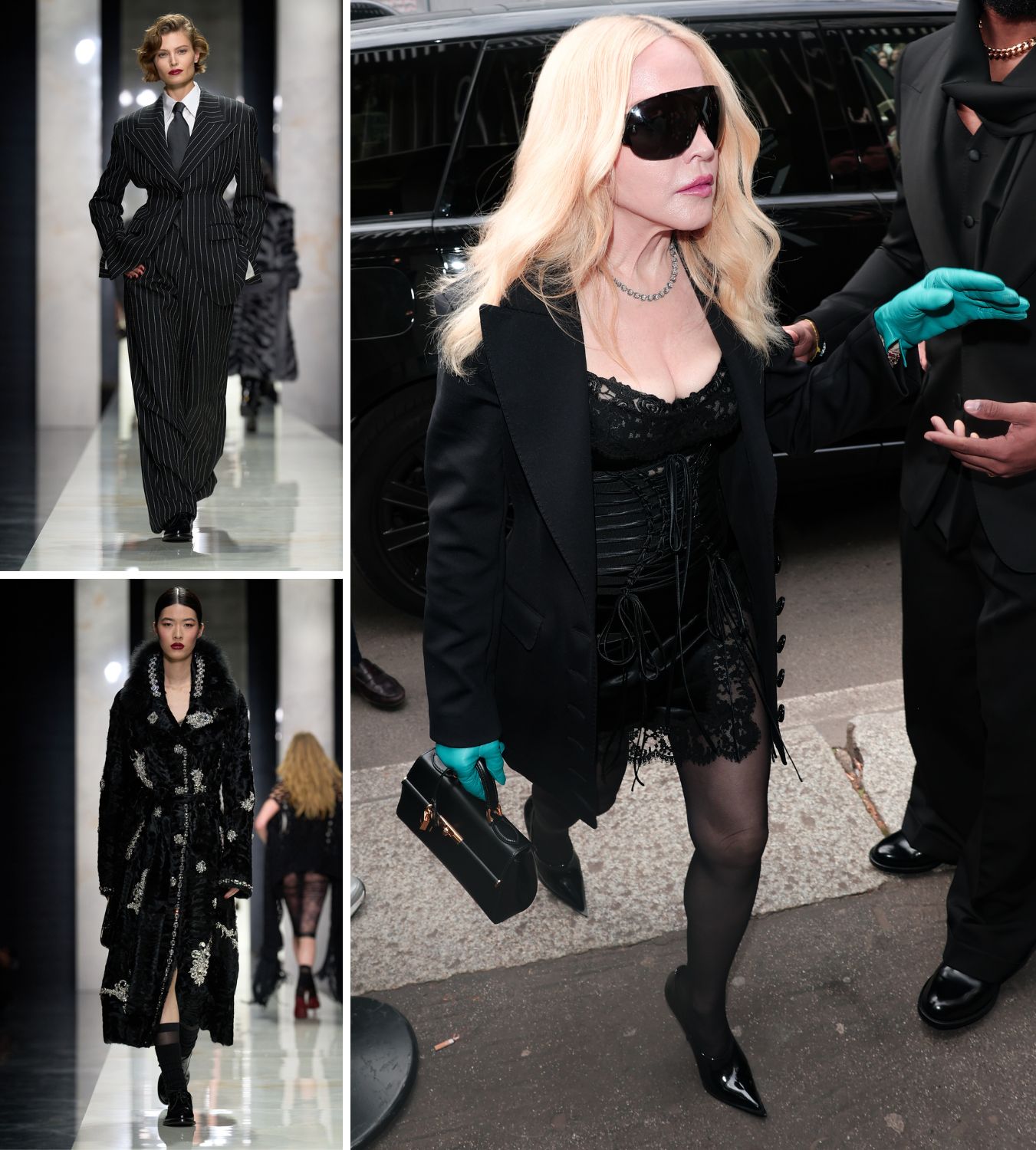 madonna arrives at the d&amp;amp;g aw26 show during milan fashion week