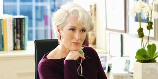 Miranda Priestly (Meryl Streep) sits at her desk and glares in a scene from 'The Devil Wears Prada'