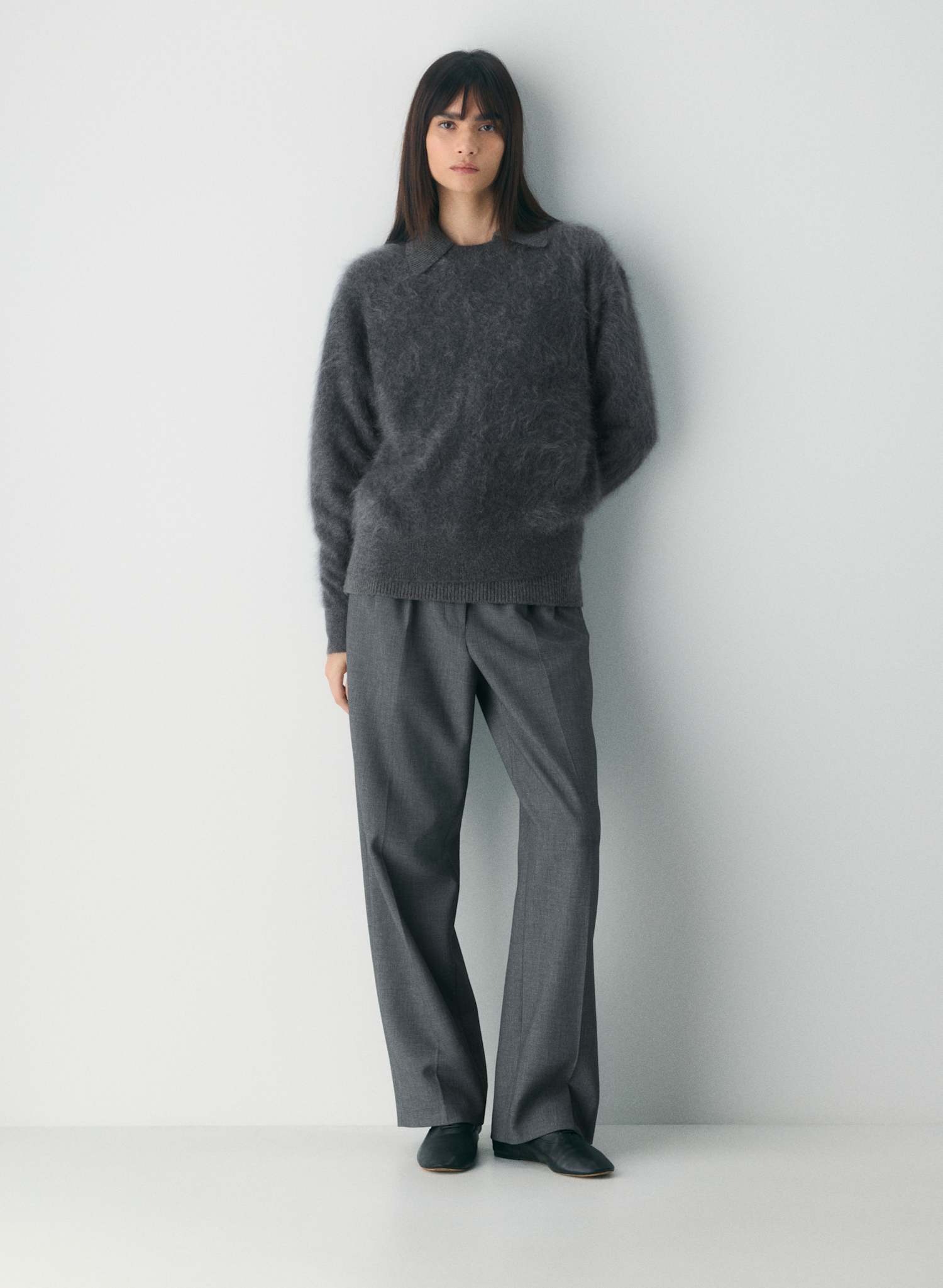 Brushed Cashmere Relaxed Crew Sweater