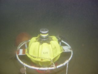 A seafloor transponder at a GPS station off Japan.