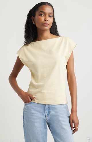 Pima Cotton Boat Neck T-Shirt