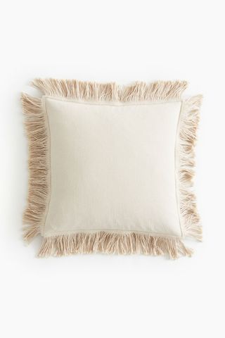 Cotton Cushion Cover With Fringe