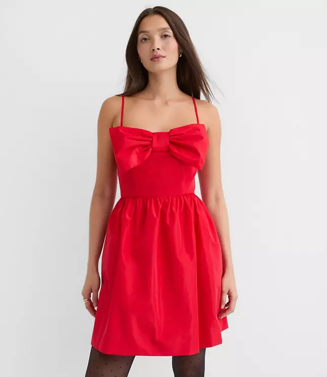 Bow Strappy Mini Pocket Dress