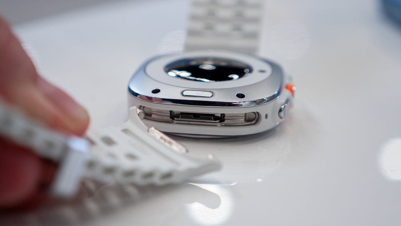 The Samsung Galaxy Watch Ultra's new quick release band system and accompanying bands