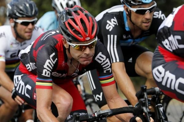 Cadel Evans (BMC) attacked on the final climb but it wasn't decisive