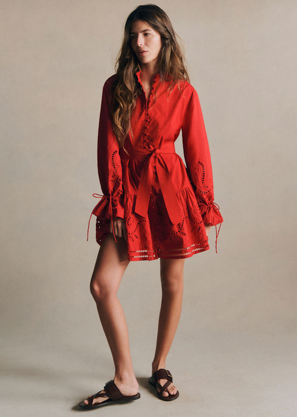 Odette Dress - Red - Organic Cotton - S&amp;eacute;zane