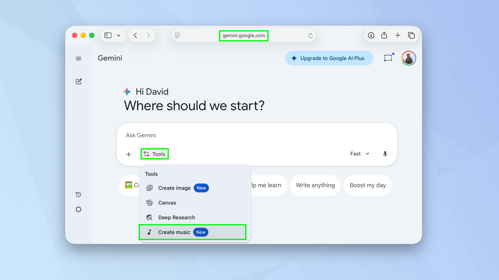 Create short 30-second tunes using Gemini