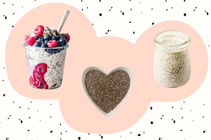 a collage showing chia seeds which are good for you