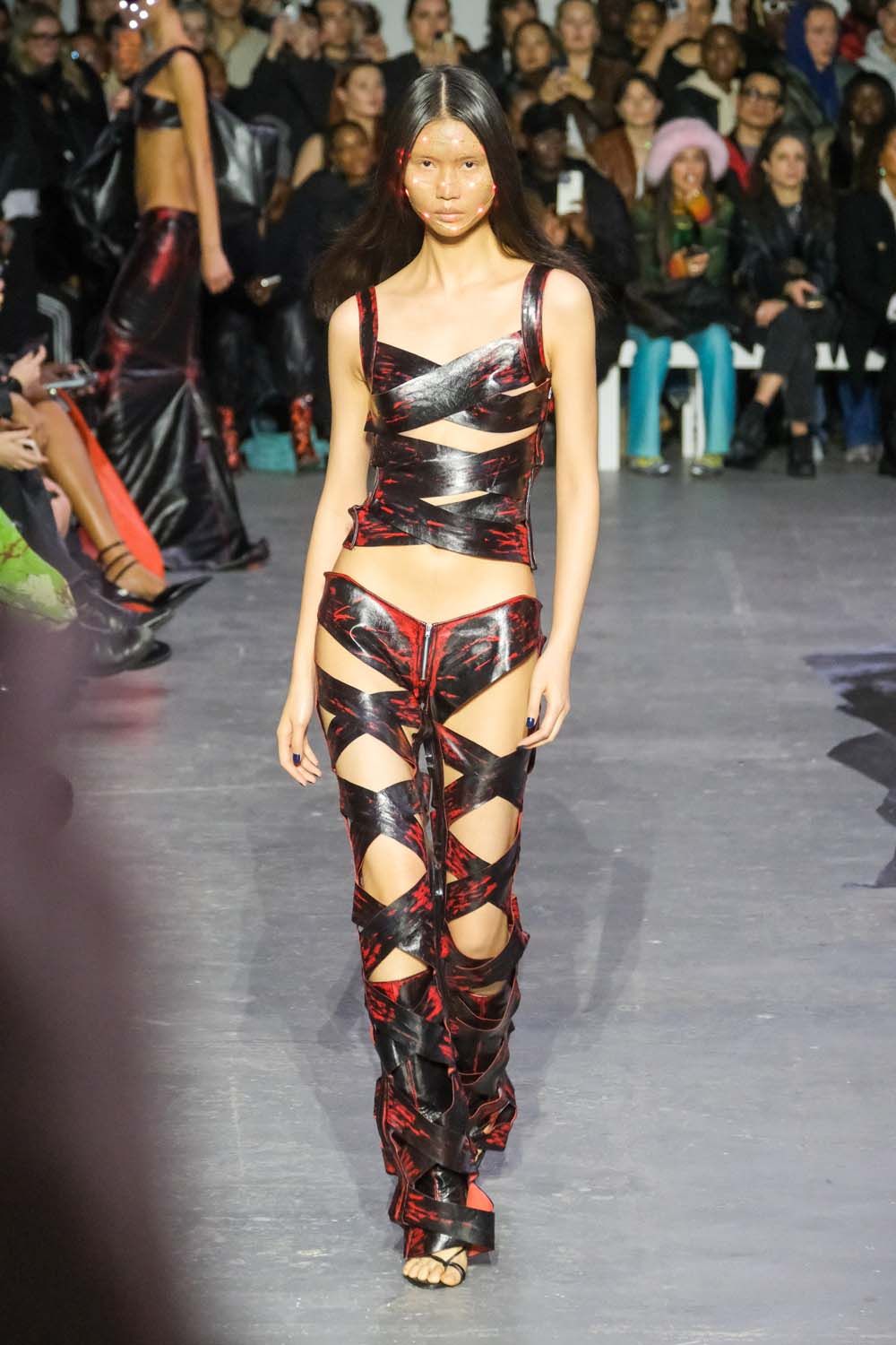 on the runway at London Fashion Week AW23