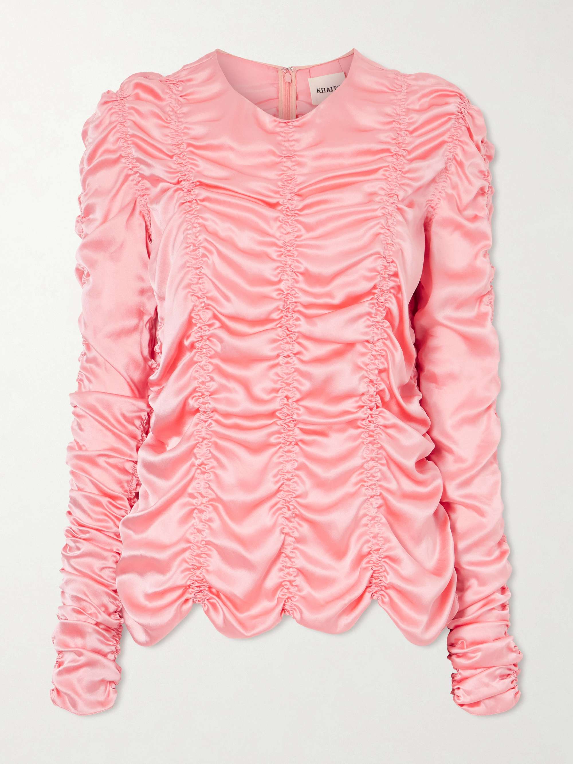 Rory Ruched Silk Satin Top