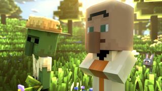 Minecraft Legends diamonds - a villager and a zombie