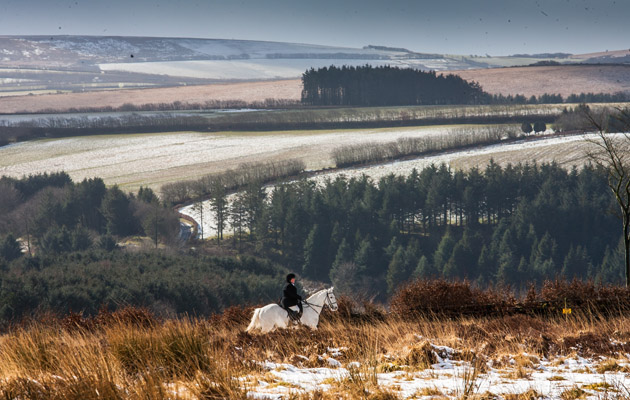 Exmoor Foxhounds meet at Alderman's Barrow, Exmoor, Devon, UK on 2nd March 2015 02 03 2015